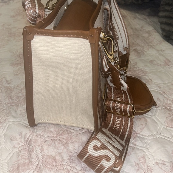Steve Madden- Bwebberc Creme/Brown Satchel - Picture 6 of 13